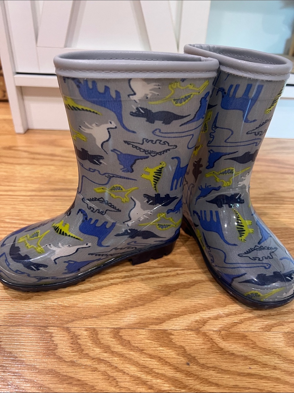 Carter’s Kids' Gray Dinosaur Rain Boots - Waterproof Toddler Boots